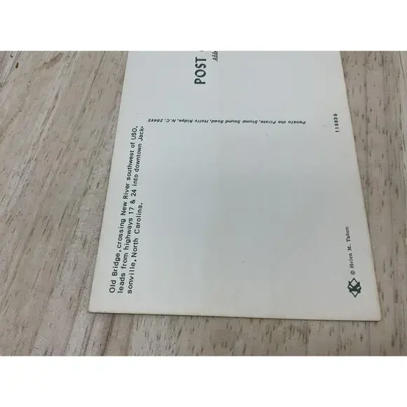 Vintage Old Bridge Jacksonville North Carolina Postcard Helen M. Tatum 5.5x3.5 - Picture 4 of 4